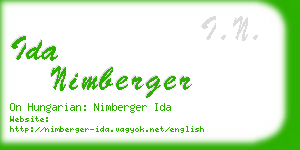 ida nimberger business card